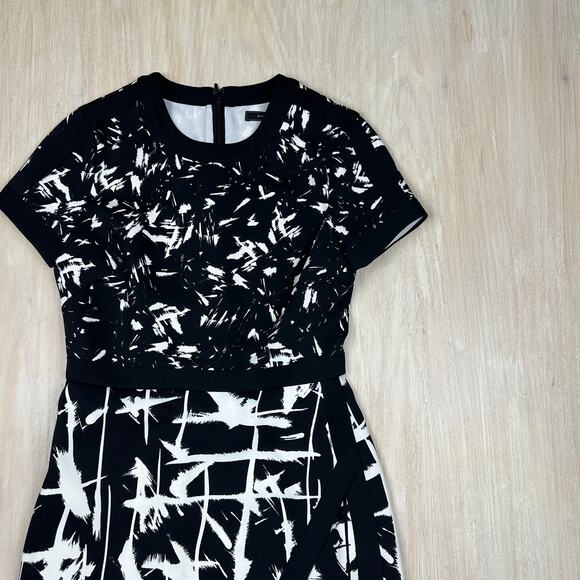 BCBGMaxazria Raquel Asymmetrical Hem Short Sleeve Party Mini Cocktail Dress 4 - Picture 2 of 14